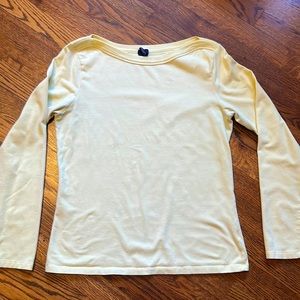 Gap Womens Boatneck Lemon Yellow Longsleeve Shirt Large